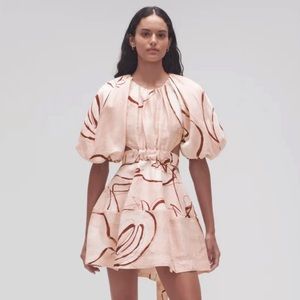 Aje. Psychedelia Cut Out Mini Dress (Whimsical Dove)